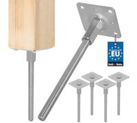 KOTARBAU® 4 supporti per pali regolabili in altezza, 110 x 330 mm, in acciaio zincato, per pali e recinzioni