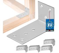 KOTARBAU® 50 connettori angolari 40 x 80 x 40 mm, in acciaio zincato argento, angolo per carichi pesanti, angolo per mobili, lamiera angolare in legno, angolo di scaffale, in metallo, stabile