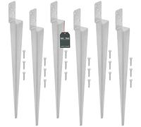 KOTARBAU® 6 Pezzi Supporto per Palo - Acciaio Zincato - 600 mm - Argento - 60 x 110 mm - Supporti per Pali in Legno - Staffe Per Pali In Legno - Supporto Palo Recinzione - Resistente alla Corrosione