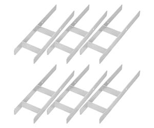 KOTARBAU® 6 supporti per pali ad H per calcestruzzo, 160 mm/600 mm, in acciaio galvanizzato, argento, ancoraggi per pali con ancora, in acciaio