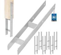 KOTARBAU® 6 supporti per pali ad H per calcestruzzo, 80 mm/600 mm, in acciaio galvanizzato, argento, ancoraggio per pali per travi, scarpe di supporto per pali con ancora, in acciaio
