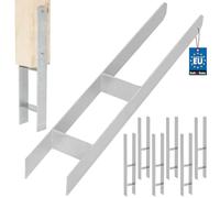 KOTARBAU® 6 supporti per pali ad H per calcestruzzo, 90 mm/600 mm, in acciaio galvanizzato, argento, ancoraggio per pali con ancoraggio per calcestruzzo, ancoraggi in acciaio