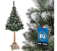 KOTARBAU® Albero di Natale artificiale neve 220 cm pino diamante albero di pino su un tronco di legno con supporto in plastica albero di Natale artificiale come vero albero di Natale Natale albero di