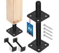 KOTARBAU® 2 pz supporto palo 80x80x250 mm, acciaio verniciato, regolabile, manicotto a vite, scarpe e ancoraggio a terra.