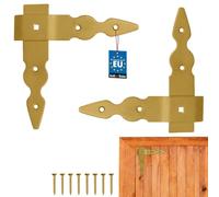 KOTARBAU® Angolo piatto per tapparelle, 150 x 150 x 35 mm, set da 2 pezzi | Angolo decorativo, angolo per mobili, stile retrò, angolo decorativo, raccordi per finestre, acciaio zincato, oro