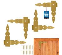 KOTARBAU® Angolo piatto per tapparelle, 150 x 150 x 35 mm, set da 4 pezzi | Angolo decorativo, angolo per mobili, stile retrò, angolo decorativo, raccordi per finestre, acciaio zincato, oro