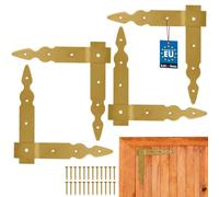KOTARBAU® Angolo piatto per tapparelle, 200 x 200 x 35 mm, set da 4 pezzi | Angolo decorativo, angolo per mobili, stile retrò, angolo decorativo, raccordi per finestre, acciaio zincato, oro