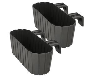 KOTARBAU® Balkonkasten Oval Rustikal Grau 400 mm, 2 Stück, für Balkongeländer