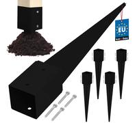 KOTARBAU® 4 supporti per pali da infilare, 91 x 91 x 750 mm, in acciaio zincato verniciato a polvere, manicotto di ancoraggio a terra per recinzioni da giardino