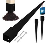 KOTARBAU® 2 supporti per pali da infilare, 51 x 51 x 600 mm, in acciaio zincato verniciato a polvere, manicotto di ancoraggio a terra per recinzioni da giardino