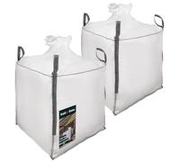 KOTARBAU® Big Bag - 2 sacchi per rifiuti da giardino, 90 x 90 x 90 cm, stabile grembiule e imbuto 500 kg, in polipropilene, per carichi pesanti, da giardino, da costruzione, accessori da giardino