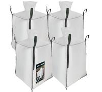 KOTARBAU® Big Bag - 4 sacchi per rifiuti da giardino, 90 x 90 x 160 cm, stabile grembiule e imbuto di scarico da 1000 kg, in polipropilene, per carichi pesanti, da giardino, da cantiere, da giardino