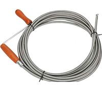 KOTARBAU Bilancia per la pulizia dei tubi | Ø 9 mm L: 20 metri | Filo di acciaio per molle zincato di tutte le dimensioni, spirale flessibile canale, manico in legno, testa a griglia, manovella per