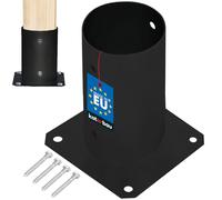 KOTARBAU® Boccola a vite Ø 80 mm, pali in legno rotondi, pali da pavimento, supporto per recinzione, manicotto, piastra di base, ancoraggio zincato a caldo, verniciato a polvere