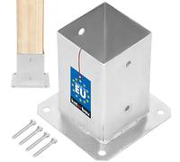 Kotarbau Boccola a vite 120/100/90/70 mm, supporto per pali quadrati in legno, pali da pavimento, supporto per recinzione, manicotto zincato a fuoco, supporto palo ancoraggio, Argento