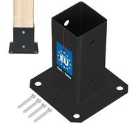 KOTARBAU® Boccola a vite 60 x 60 mm, supporto per pali quadrati in legno, pali da pavimento, supporto per recinzione, manicotto, piastra di base, ancoraggio zincato a caldo e verniciato a polvere