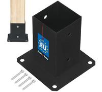 KOTARBAU® Boccola a vite 80 x 80 mm, supporto per pali quadrati in legno, pali da pavimento, supporto per recinzione, manicotto, piastra di base, supporto per palo, ancoraggio zincato a caldo