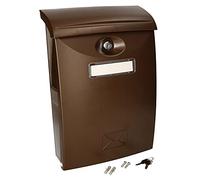 KOTARBAU® Cassetta delle lettere in plastica, marrone, 235 x 90 x 340 mm