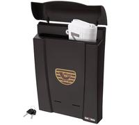 KOTARBAU® Cassetta delle lettere in plastica PVC, marrone, 40 x 28 cm, resistente alle intemperie, con chiavi, senza scomparto per giornali, grande cassetta delle lettere