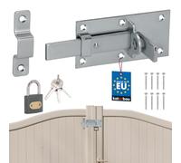 KOTARBAU® Catenaccio universale 50x100 mm con lucchetto, acciaio, bloccabile e scorrevole per porte e cancelli.