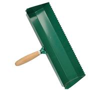 KOTARBAU Cazzuola adesiva 100 - 420 mm, manico in legno, spatola per calcestruzzo aerato, cazzuola per calcestruzzo a gas, pala per cemento, dentatura rettangolare (420 mm), verde