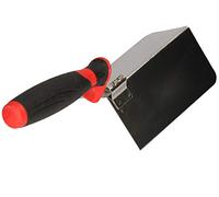 KOTARBAU® Cazzuola angolare esterna in acciaio inox, 120 mm x 60 mm, con manico in plastica, per la lavorazione di angoli esterni nelle pareti