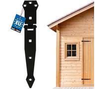 KOTARBAU® Cerniera 200 mm per porta e cancello, nastro verniciato a polvere, cerniera a croce in acciaio inossidabile nero