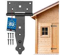 KOTARBAU® Cerniera a croce nera da 150 mm, per porta da giardino, rivestimento in polvere