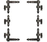 KOTARBAU® Cerniera angolare 300 x 300 mm con morsetti 6 pezzi nastro angolare nastro per porte nastro per cancelli rivestimento a polvere nero nastro per finestre angolare hardware di costruzione