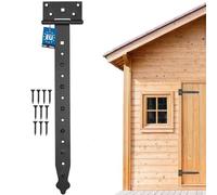 KOTARBAU® Cerniera per Cancello Legno 400 mm - Verniciato a polvere - Cerniere per Porte in Legno Cerniere per Cancelletto Giardino Cerniera Porta Legno Cardini per Cancello Nero