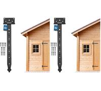 Kotarbau Cerniera per pentole dritta da 100 a 400 mm, per persiane, porte, cancelli, accessori da giardino, con rivestimento verniciato a polvere, nero (Confezione da 2)