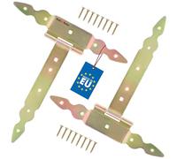 KOTARBAU® Cerniere a T dorate, lunghezza: 250 mm, ganci a croce in acciaio zincato, per porta in legno, per porta di carico, per porte in legno