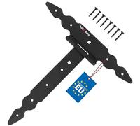 KOTARBAU® Cerniere a T nere, lunghezza: 250 mm, gancio a croce, in acciaio verniciato a polvere, per porta in legno, cerniere per porte, carichi pesanti, accessori per cancello da giardino