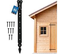 KOTARBAU® Cerniere da 400 mm, in acciaio verniciato a polvere, colore nero, per porta da giardino, cerniera per porta da giardino, per porta