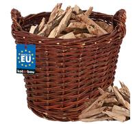 KOTARBAU® Cesto Portaoggetti - Cesto Vimini - con Manici - Vimini Naturale - Ø 30 cm - Marrone - Cesta Porta Legna - per Frutta & Verdura - Giocattoli - Decorazione Casa