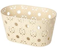 KOTARBAU® Cesto portaoggetti in plastica per mollette cosmetiche pasticceria con motivo floreale, 30 x 18 x 16 cm, rotondo