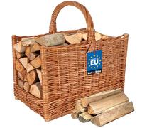 KOTARBAU® Cesto Vimini - 45x29x45 cm - Marrone - Cesta per Legna - con Manico - Cesto per Legna Camino - Rettangolare - Naturale - Robusto - per Interni Esterni