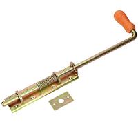 KOTARBAU® - Chiavistello a molla 380/13 mm di larghezza, giallo, per cancelli garage, pforten con manico in legno