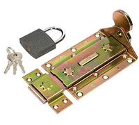 KOTARBAU® - Chiavistello da 180 mm + solido lucchetto dritto, zincato, universale