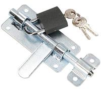 KOTARBAU® - Chiavistello per porta, 150 mm, zincato, con robusto lucchetto, color argento, universale