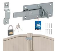 KOTARBAU® Chiavistello universale con lucchetto, in acciaio, 60 x 130 mm, chiavistello dritto, per porte, porte, porte, porte, giardino, giardino, serratura