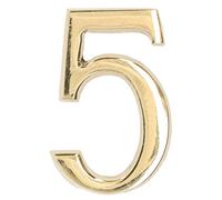 KOTARBAU®, cifra "0 - 9", colore, autoadesiva, 5 cm, in ottone per porte di casa ("5" ottone)
