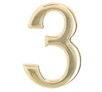 KOTARBAU® Cifre "3" ottone autoadesivo 5 cm in ottone per porte di casa