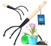 KOTARBAU® Coltivatore Manuale con 3 Denti Piccoli Artiglio da Giardino in Acciaio con Manico in Legno 41cm Sarchiello da Giardino Zappatrice Manuale Accessori da Giardino Strumenti per il Giardinaggio