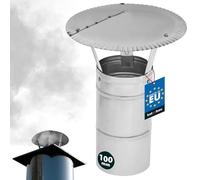KOTARBAU® Comignolo Antivento - Comignolo Canna Fumaria - Acciaio Zincato - ø 100 mm - Argento - Terminale Canna Fumaria - Cappello per Camino - Fumaiolo Stufa a Pelle