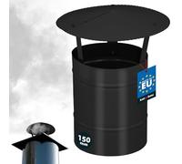 KOTARBAU® Comignolo Antivento - Comignolo Canna Fumaria - Acciaio Zincato e Verniciato a Polver - ø 150 mm - Nero - Terminale Canna Fumaria - Cappello per Camino - Fumaiolo Stufa a Pelle