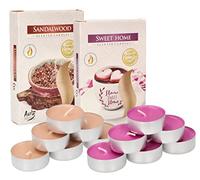 KOTARBAU® Confezione da 6 candele profumate per tealight, durata 4 ore (Sweet Home + legno di sandalo)