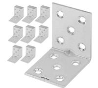 KOTARBAU Connettore angolare 50 x 50 x 40 x 2 mm con corda zincata in acciaio per montaggio fori di montaggio per mobili, per carichi pesanti, raccordo in legno (100)