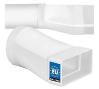 KOTARBAU® Connettore per tubi rettangolare 60 x 120 mm per tubo tondo ⌀ 100 mm in plastica Adattatore per tubo tondo, pezzo di riduzione per sistemi di ventilazione, pezzo di transizione da canale