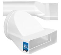 KOTARBAU® Connettore per tubo rettangolare 60 x 200 mm per tubo rotondo Ø 150 mm in plastica adattatore tubo raccordo tubo tubo di scarico riduttore per sistemi di ventilazione, canale piatto bianco